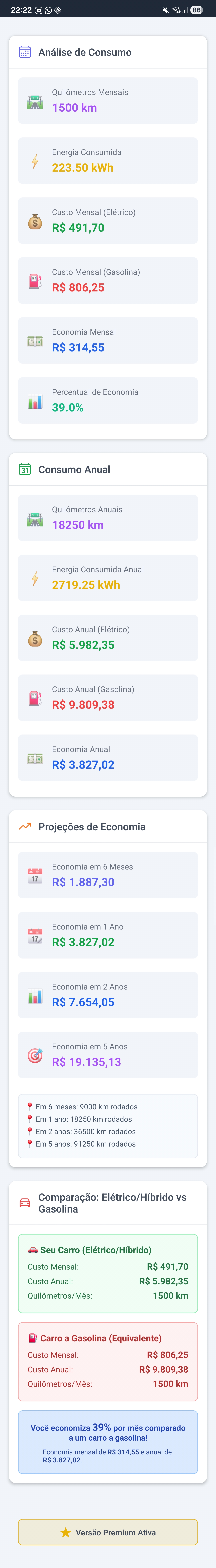 Projeção de Economia